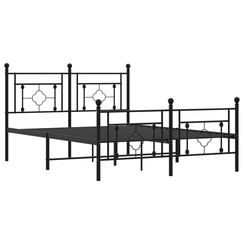 8721012248892_g_en_hd_2 vidaXL Metal Bed Frame without Mattress with Footboard Black 135x190 cm - Image 4