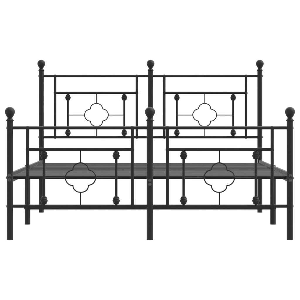 8721012248892_g_en_hd_3 vidaXL Metal Bed Frame without Mattress with Footboard Black 135x190 cm - Image 5