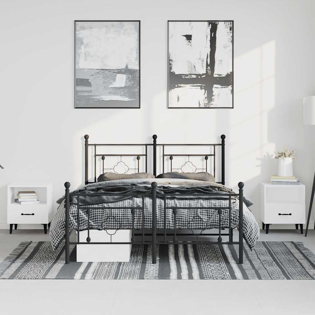 8721012248922_g_en_hd_1 vidaXL Metal Bed Frame without Mattress with Footboard Black 150x200 cm - Image 3