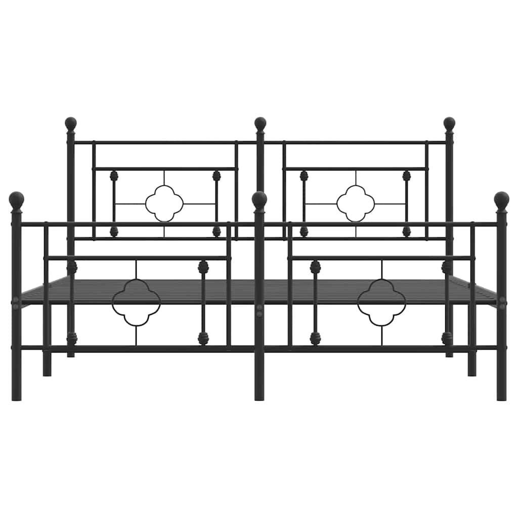 8721012248922_g_en_hd_4 vidaXL Metal Bed Frame without Mattress with Footboard Black 150x200 cm - Image 6