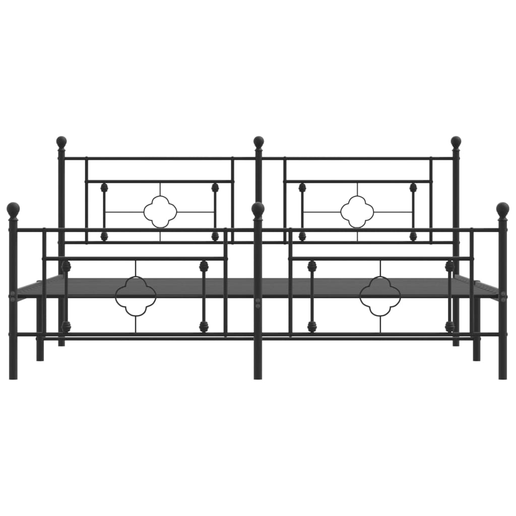 8721012248946_g_en_hd_3 vidaXL Metal Bed Frame without Mattress with Footboard Black 183x203 cm King - Image 5