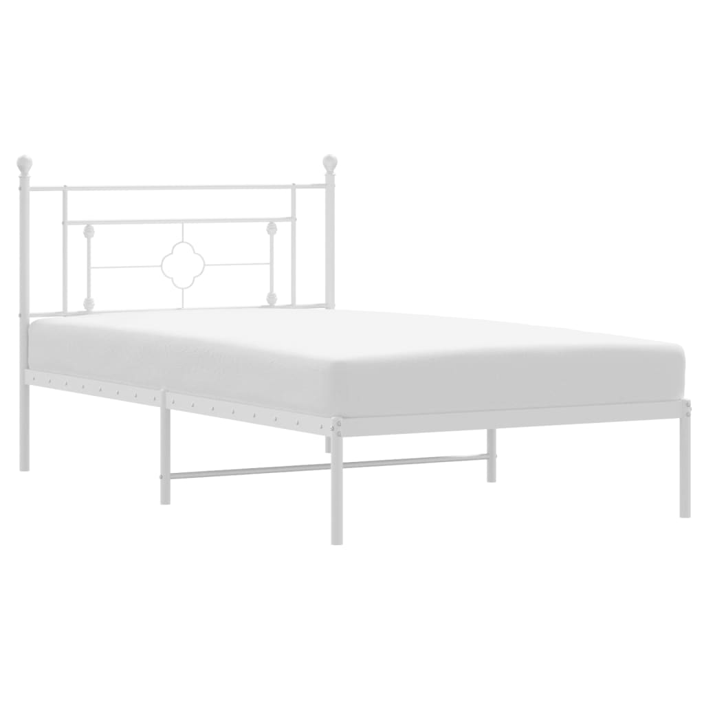 8721012249172_a_en_hd_1 vidaXL Metal Bed Frame without Mattress with Headboard White 107x203 cm King Single - Image 2
