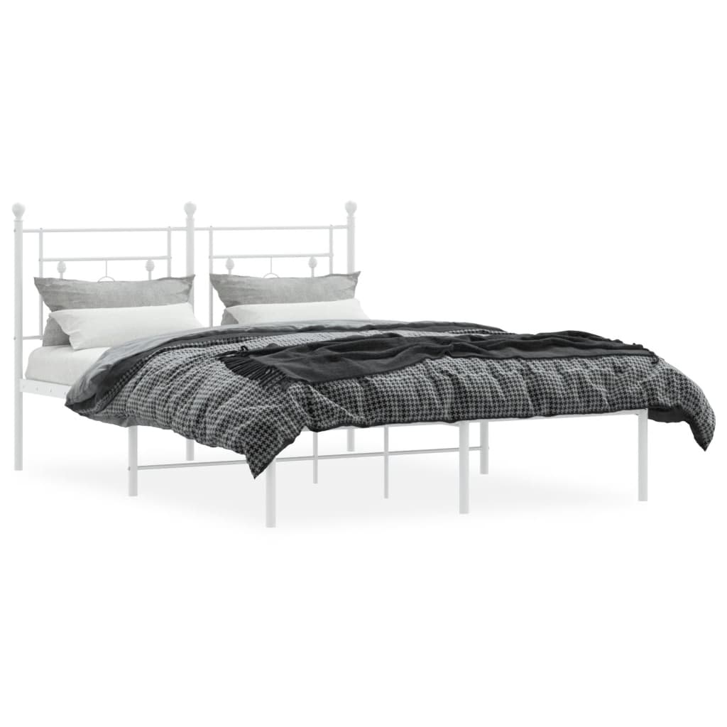 8721012249202_g_en_hd_1 vidaXL Metal Bed Frame without Mattress with Headboard White 135x190 cm - Image 3