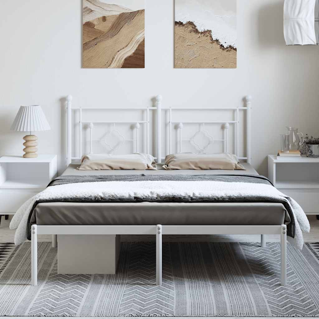 8721012249233_g_en_hd_1 vidaXL Metal Bed Frame without Mattress with Headboard White 150x200 cm - Image 3