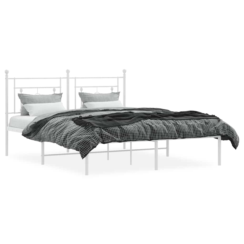 8721012249233_g_en_hd_3 vidaXL Metal Bed Frame without Mattress with Headboard White 150x200 cm - Image 5