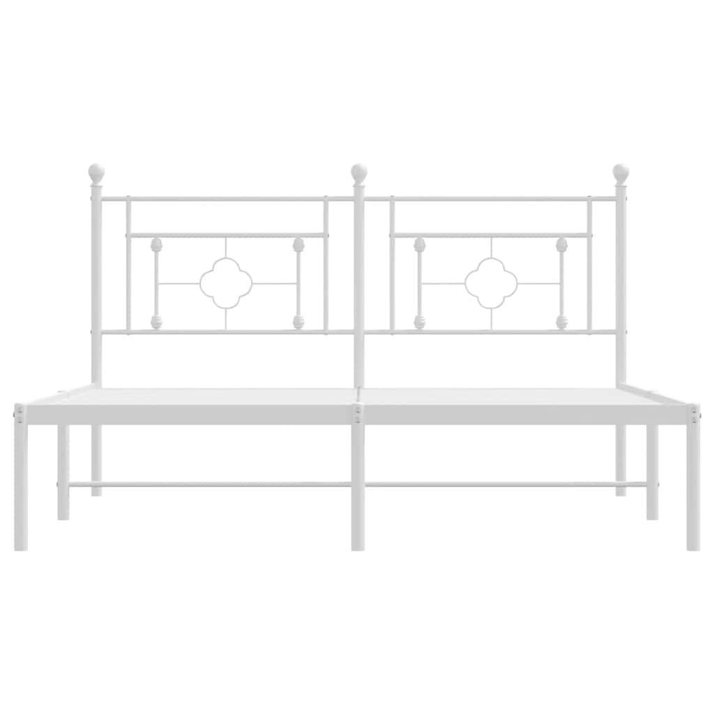 8721012249233_g_en_hd_4 vidaXL Metal Bed Frame without Mattress with Headboard White 150x200 cm - Image 6