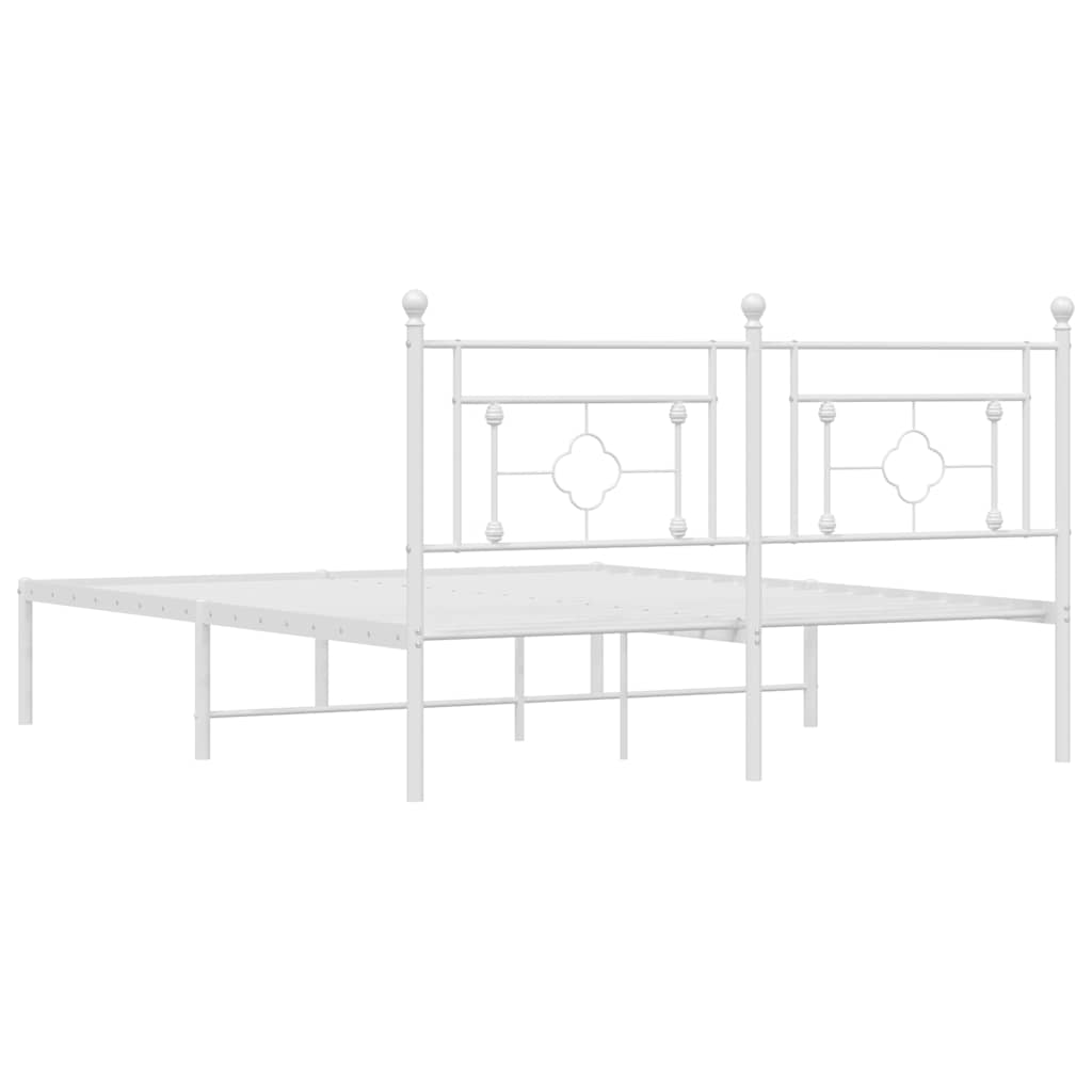 8721012249233_g_en_hd_6 vidaXL Metal Bed Frame without Mattress with Headboard White 150x200 cm - Image 8