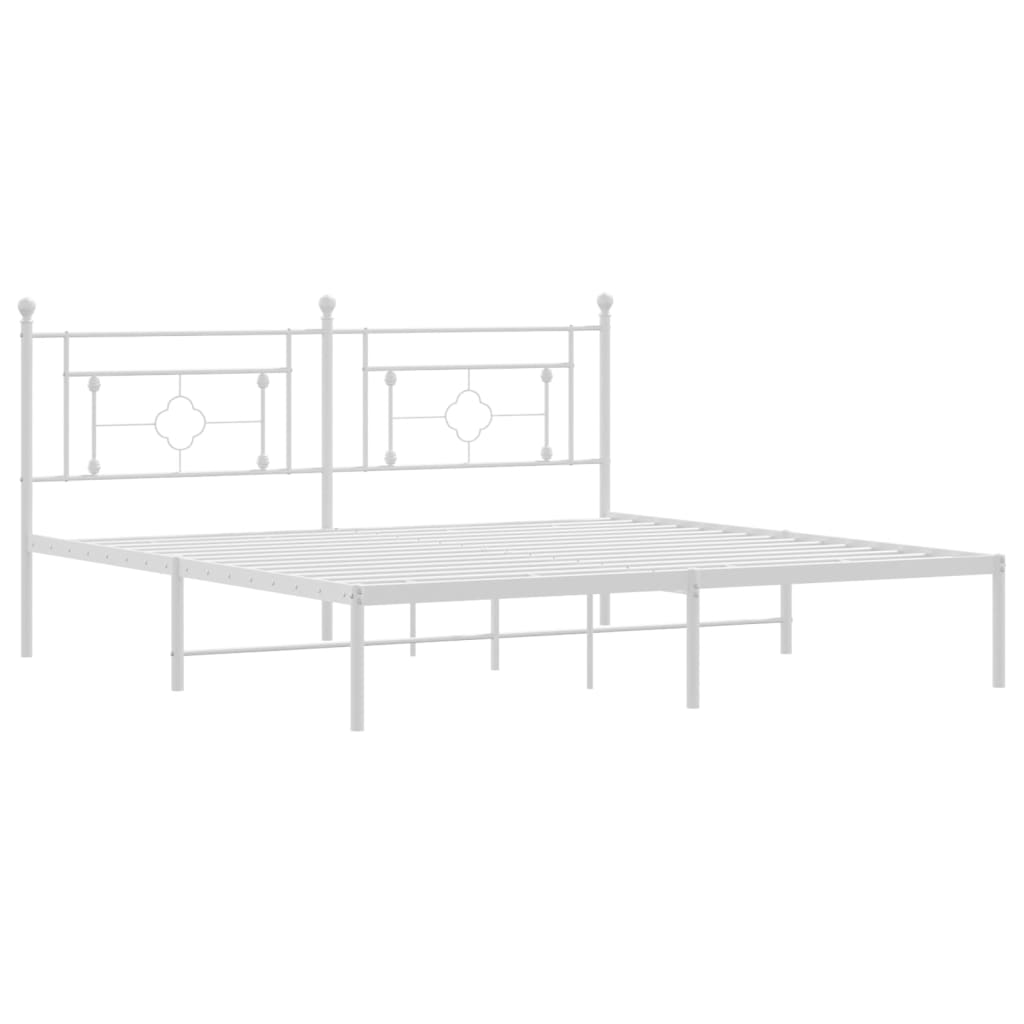 8721012249257_g_en_hd_2 vidaXL Metal Bed Frame without Mattress with Headboard White 183x203 cm King - Image 4