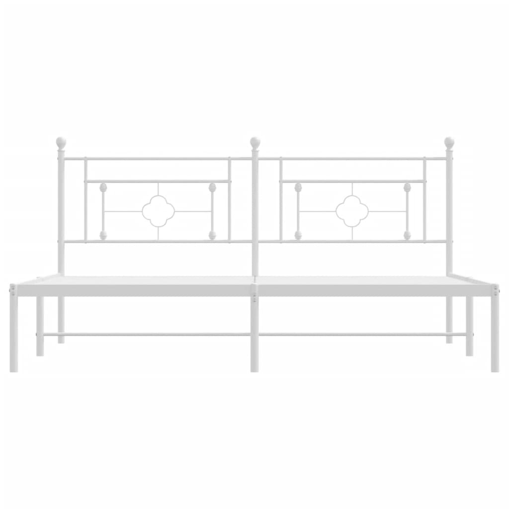 8721012249257_g_en_hd_3 vidaXL Metal Bed Frame without Mattress with Headboard White 183x203 cm King - Image 5