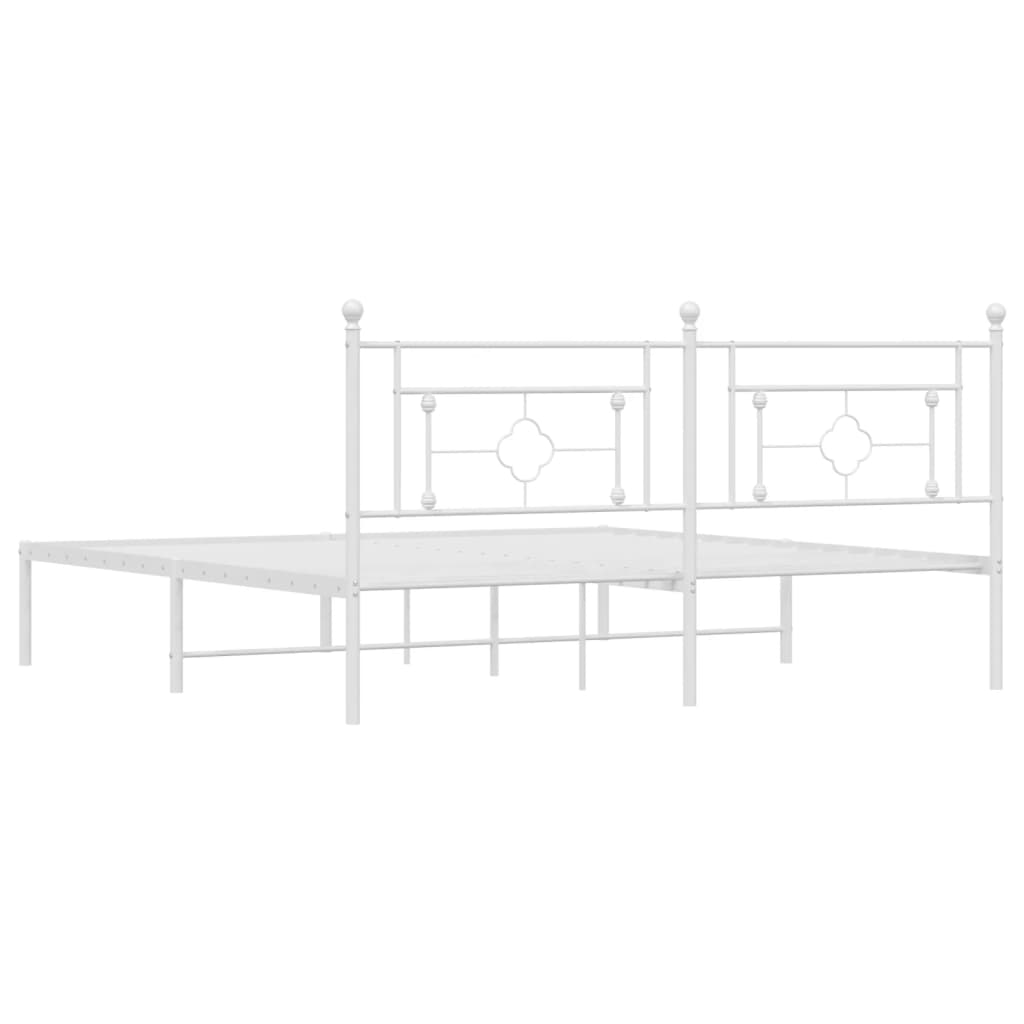 8721012249257_g_en_hd_5 vidaXL Metal Bed Frame without Mattress with Headboard White 183x203 cm King - Image 7