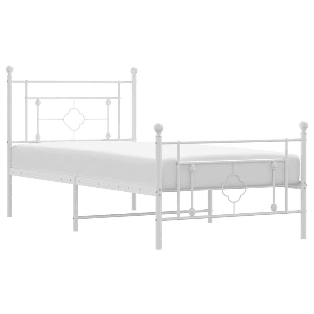 8721012249318_a_en_hd_1 vidaXL Metal Bed Frame without Mattress with Footboard White 90x190 cm - Image 2