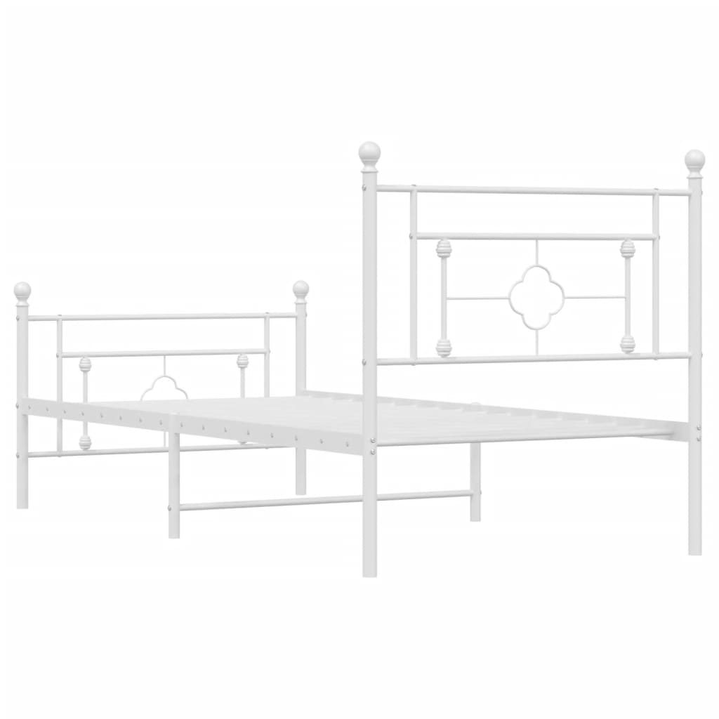 8721012249318_g_en_hd_5 vidaXL Metal Bed Frame without Mattress with Footboard White 90x190 cm - Image 7