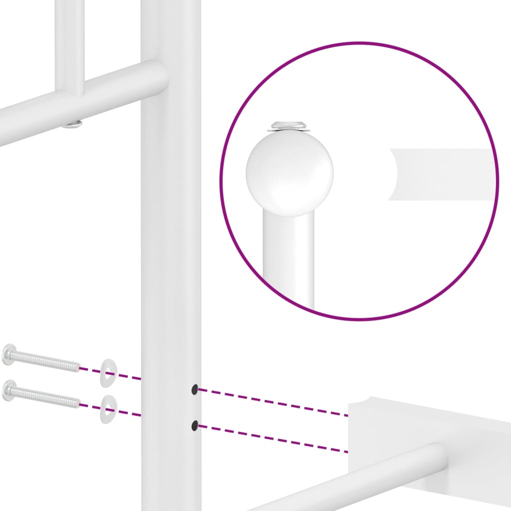 8721012249318_g_en_hd_7 vidaXL Metal Bed Frame without Mattress with Footboard White 90x190 cm - Image 9