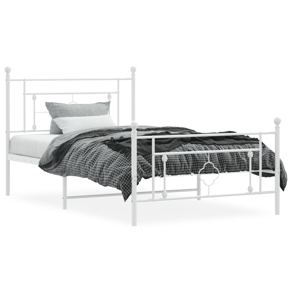 8721012249356_g_en_hd_1 vidaXL Metal Bed Frame without Mattress with Footboard White 107x203 cm King Single - Image 3