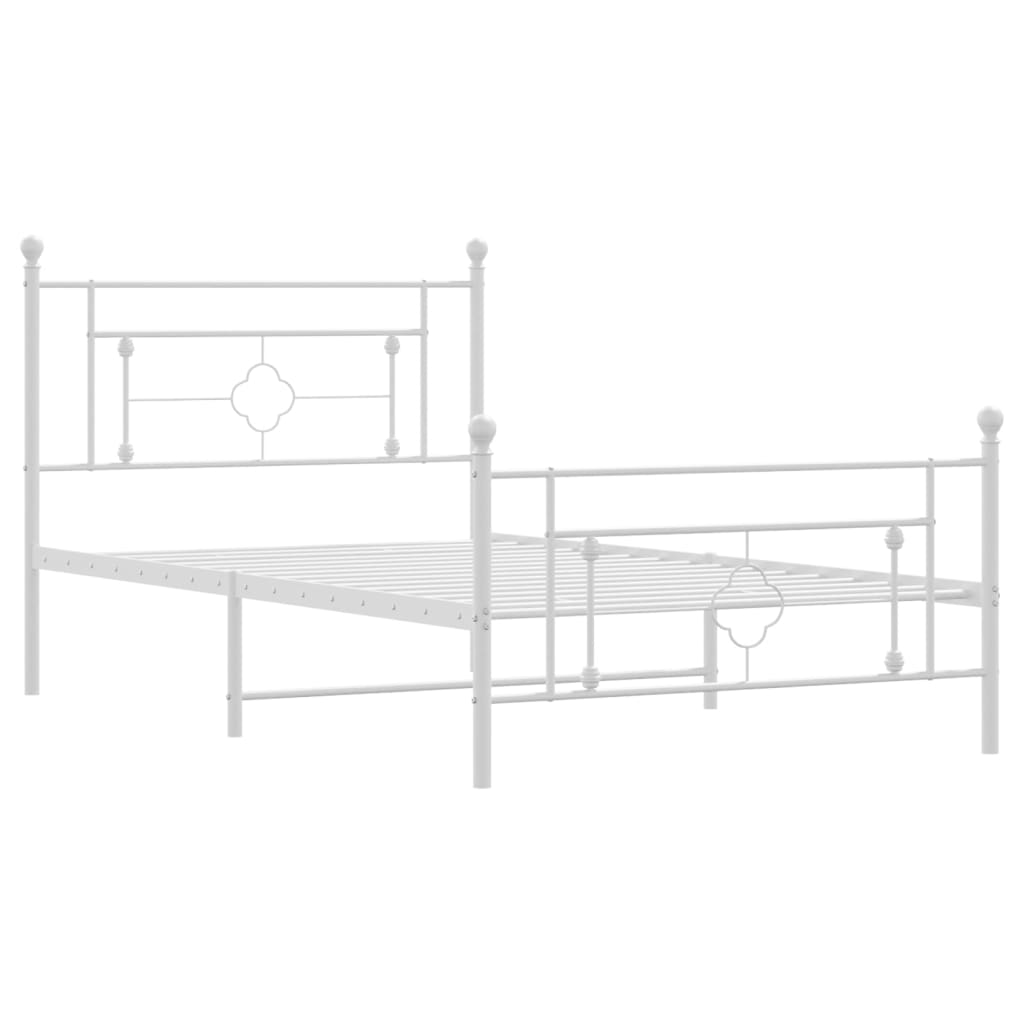 8721012249356_g_en_hd_2 vidaXL Metal Bed Frame without Mattress with Footboard White 107x203 cm King Single - Image 4
