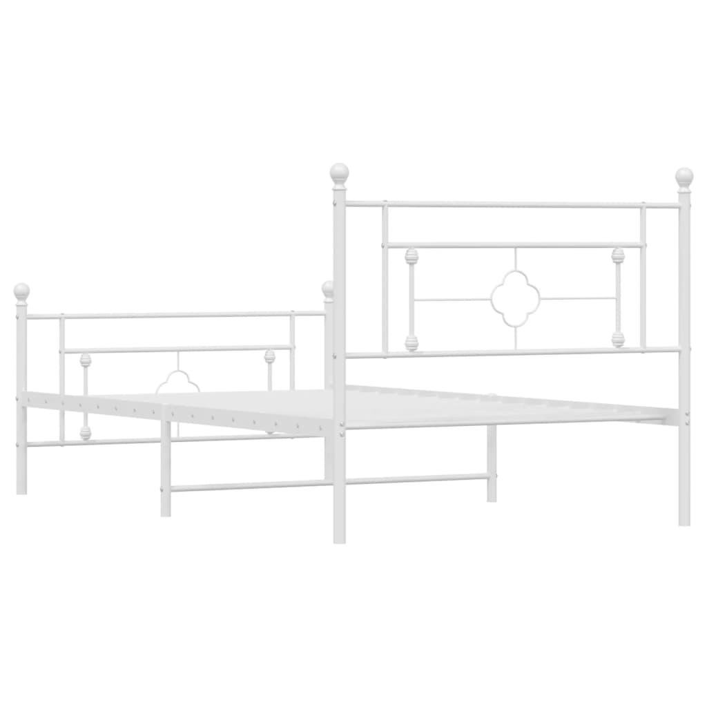 8721012249356_g_en_hd_5 vidaXL Metal Bed Frame without Mattress with Footboard White 107x203 cm King Single - Image 7