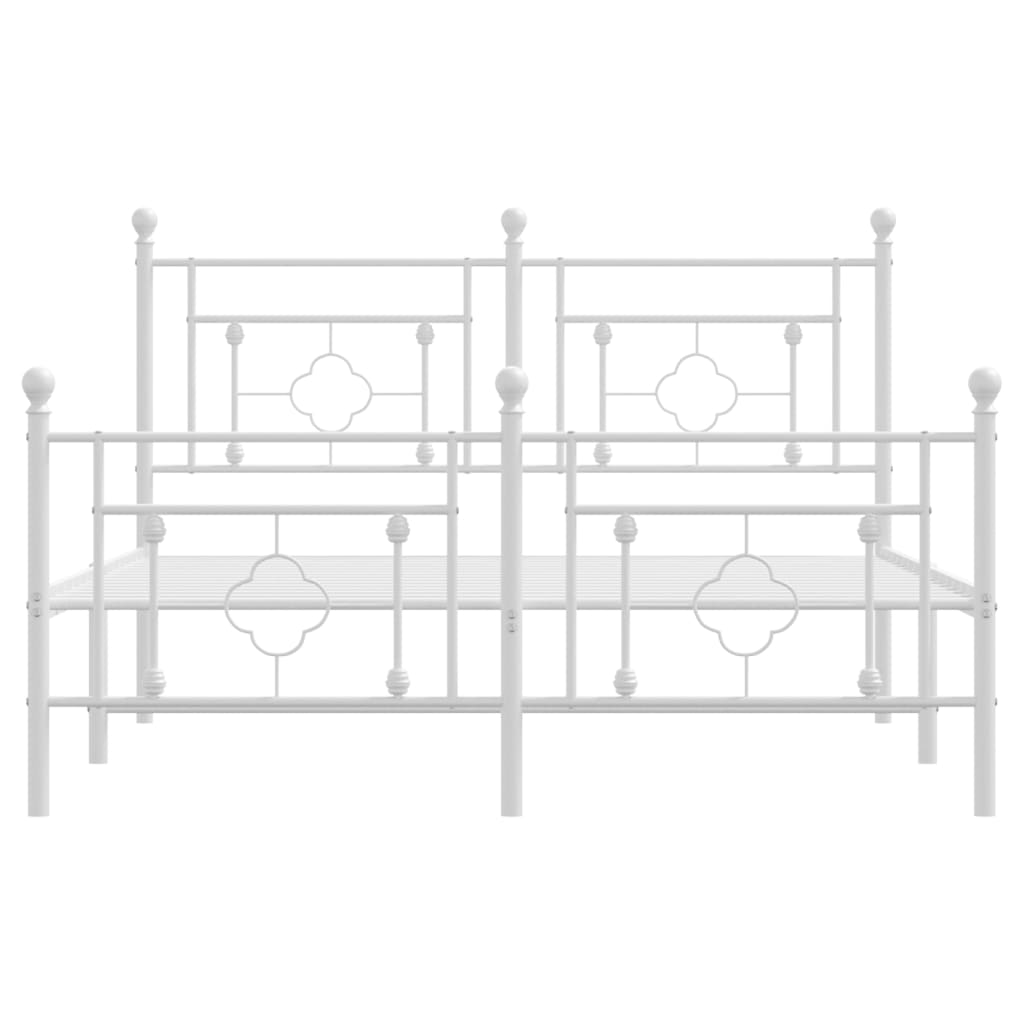 8721012249387_g_en_hd_3 vidaXL Metal Bed Frame without Mattress with Footboard White 135x190 cm - Image 5