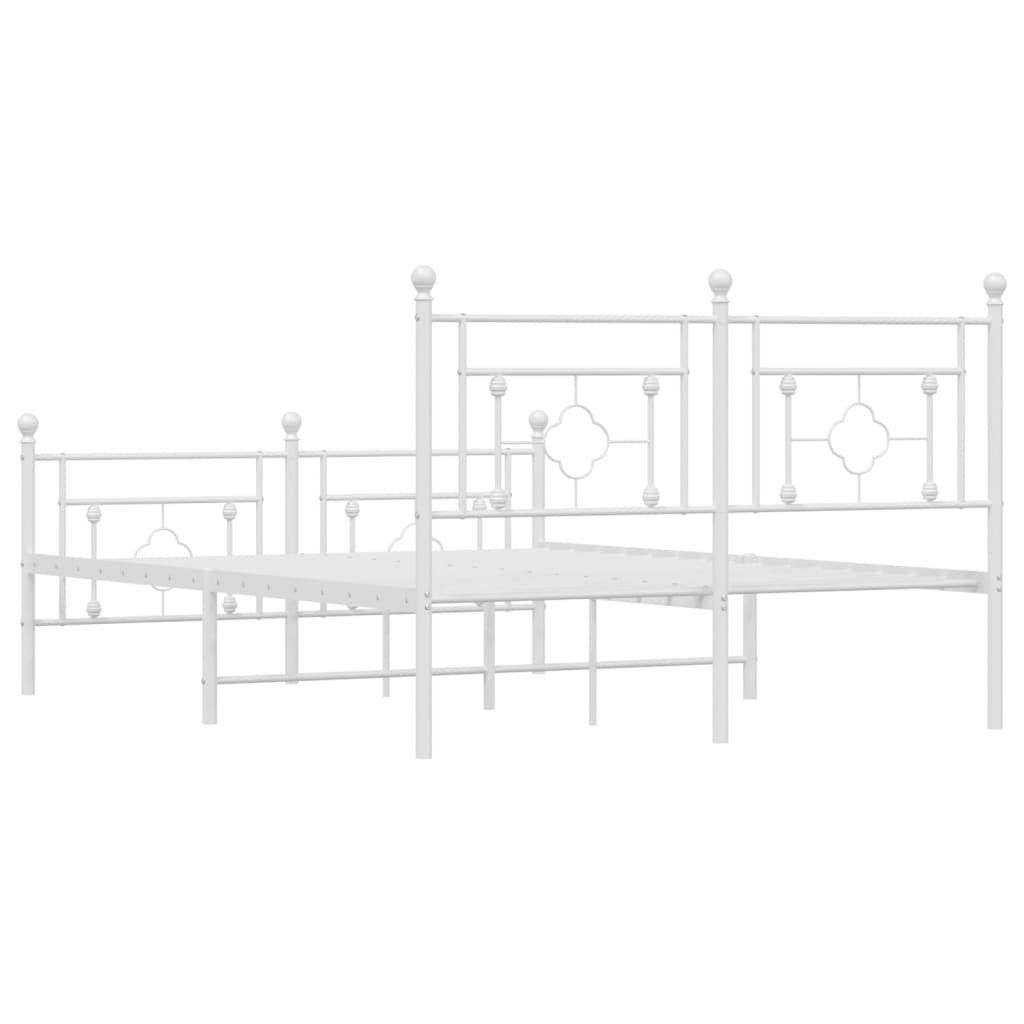8721012249387_g_en_hd_5 vidaXL Metal Bed Frame without Mattress with Footboard White 135x190 cm - Image 7