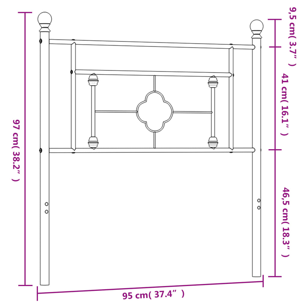 8721012249493_g_en_hd_5 vidaXL Metal Headboard White 90 cm - Image 7