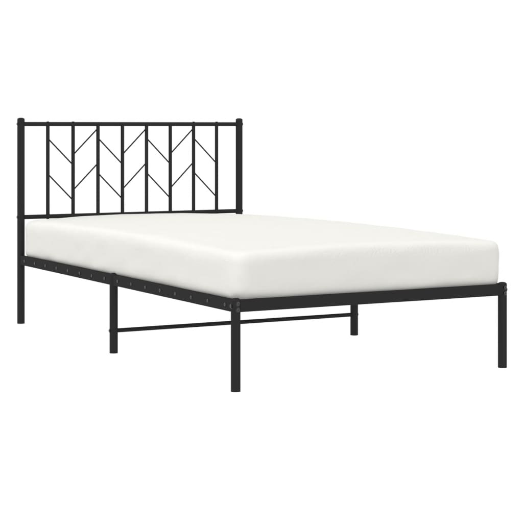 8721012249660_g_en_hd_1 vidaXL Metal Bed Frame without Mattress with Headboard Black 107x203 cm King Single - Image 3
