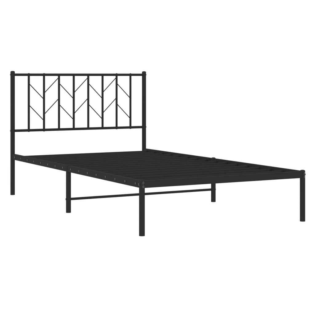 8721012249660_g_en_hd_2 vidaXL Metal Bed Frame without Mattress with Headboard Black 107x203 cm King Single - Image 4