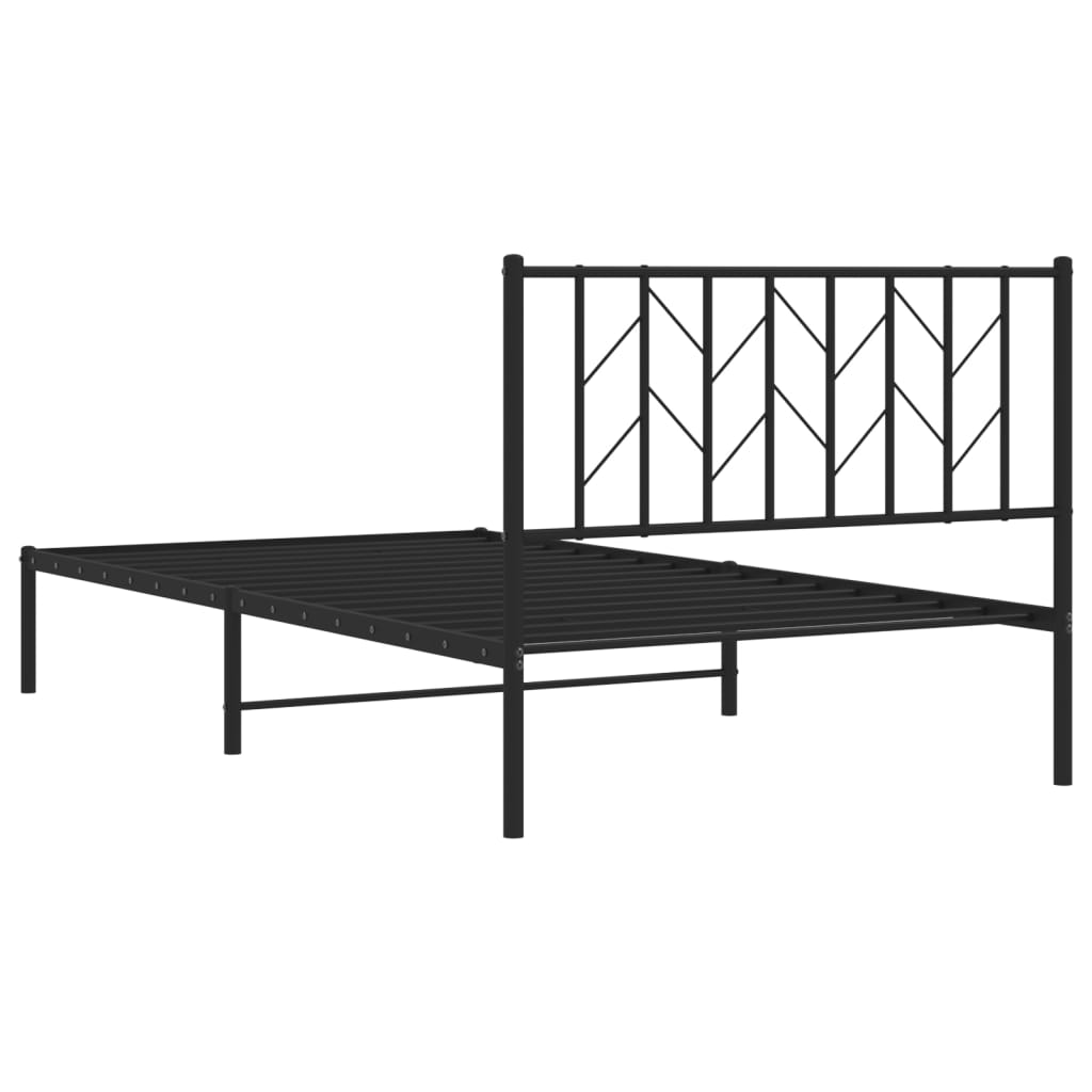 8721012249660_g_en_hd_5 vidaXL Metal Bed Frame without Mattress with Headboard Black 107x203 cm King Single - Image 7