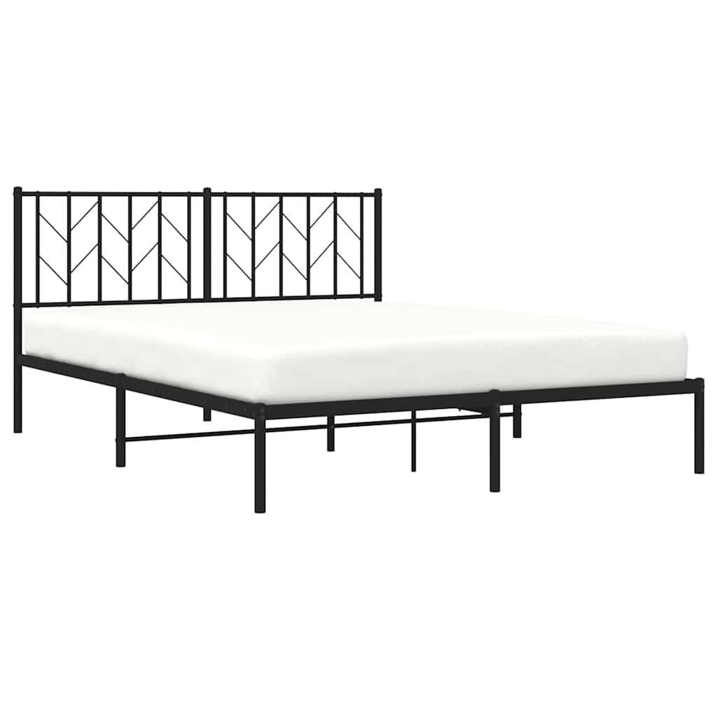 8721012249721_g_en_hd_3 vidaXL Metal Bed Frame without Mattress with Headboard Black 150x200 cm - Image 5