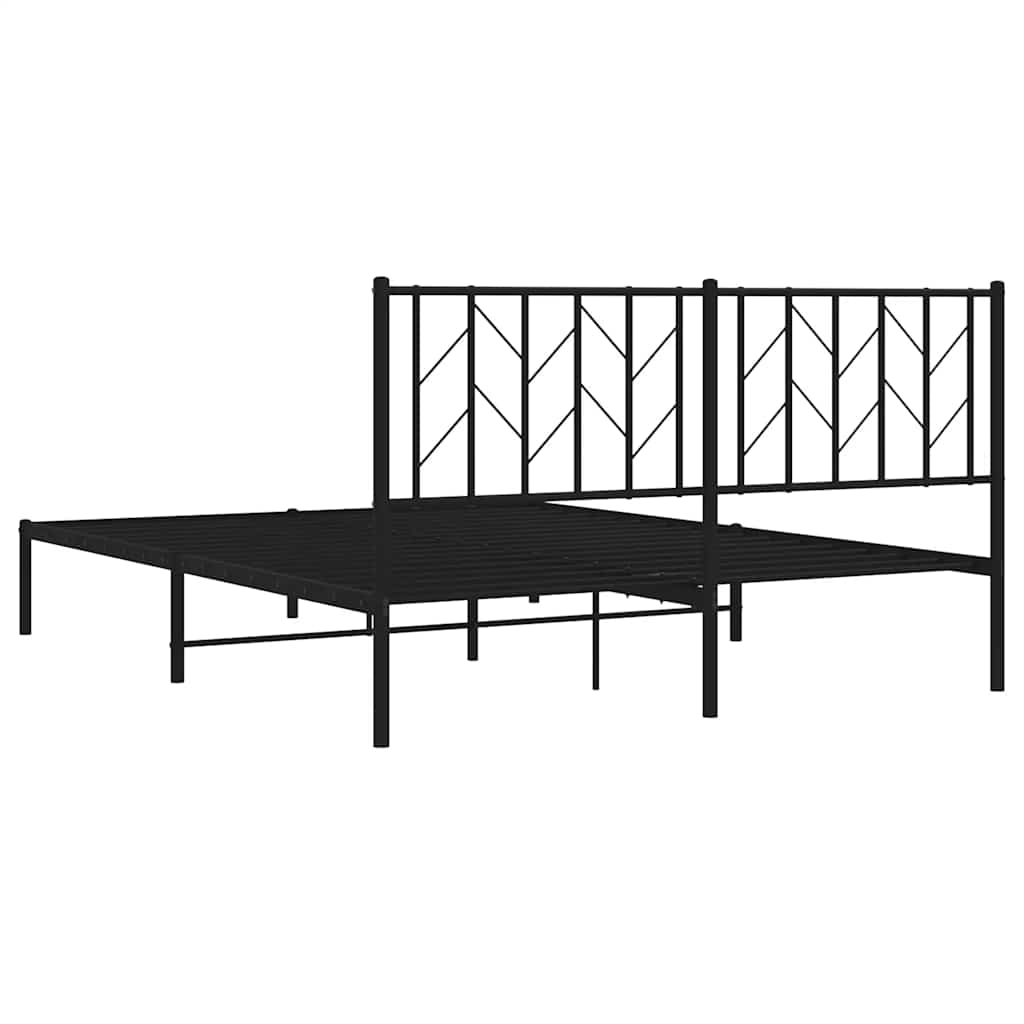 8721012249721_g_en_hd_6 vidaXL Metal Bed Frame without Mattress with Headboard Black 150x200 cm - Image 8