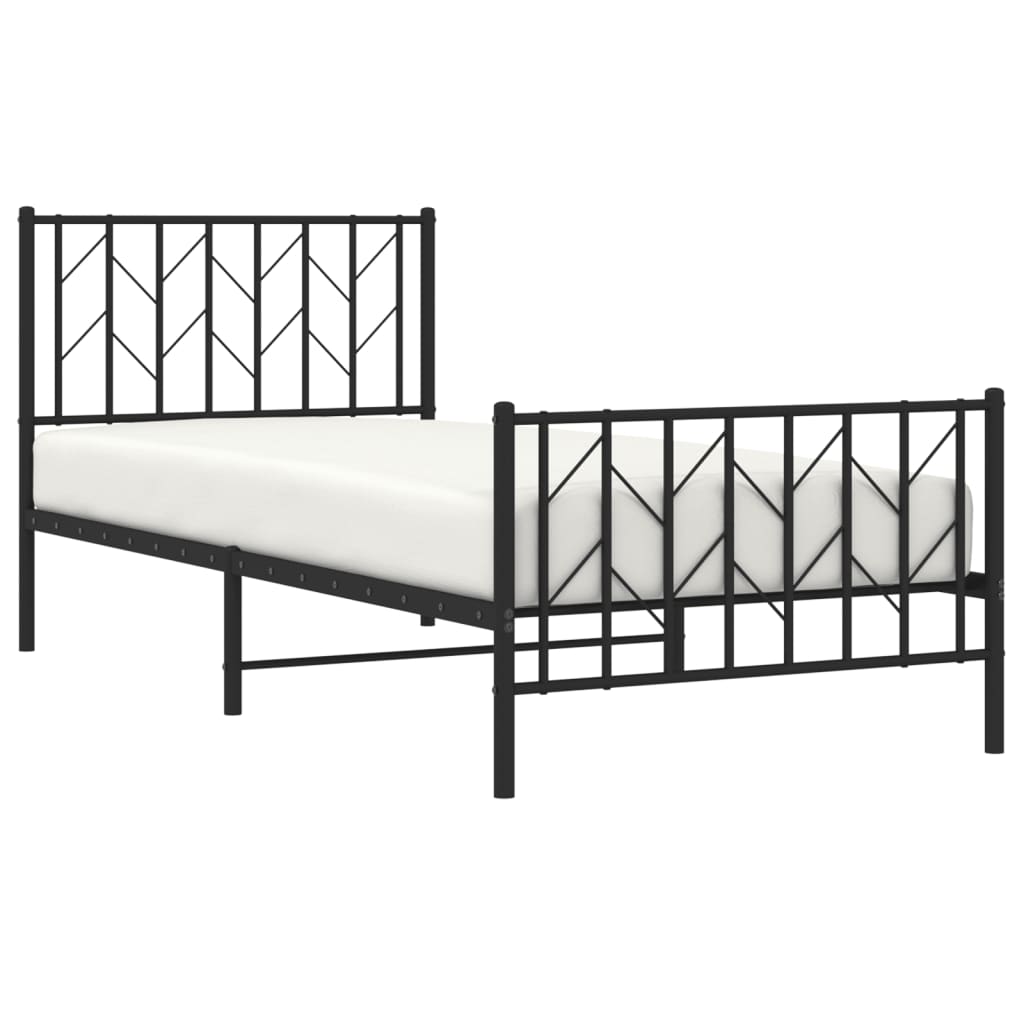 8721012249806_g_en_hd_1 vidaXL Metal Bed Frame without Mattress with Footboard Black 90x190 cm - Image 3