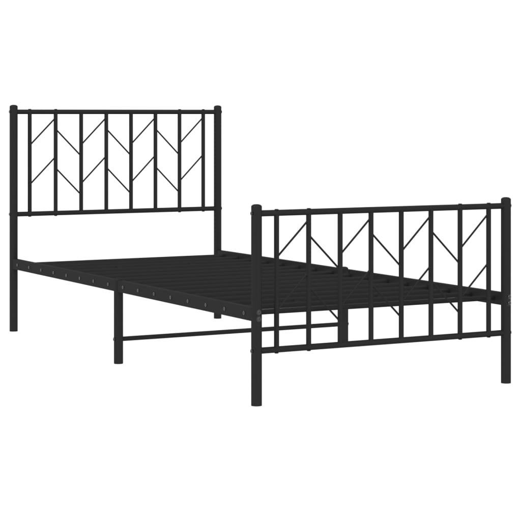 8721012249806_g_en_hd_2 vidaXL Metal Bed Frame without Mattress with Footboard Black 90x190 cm - Image 4