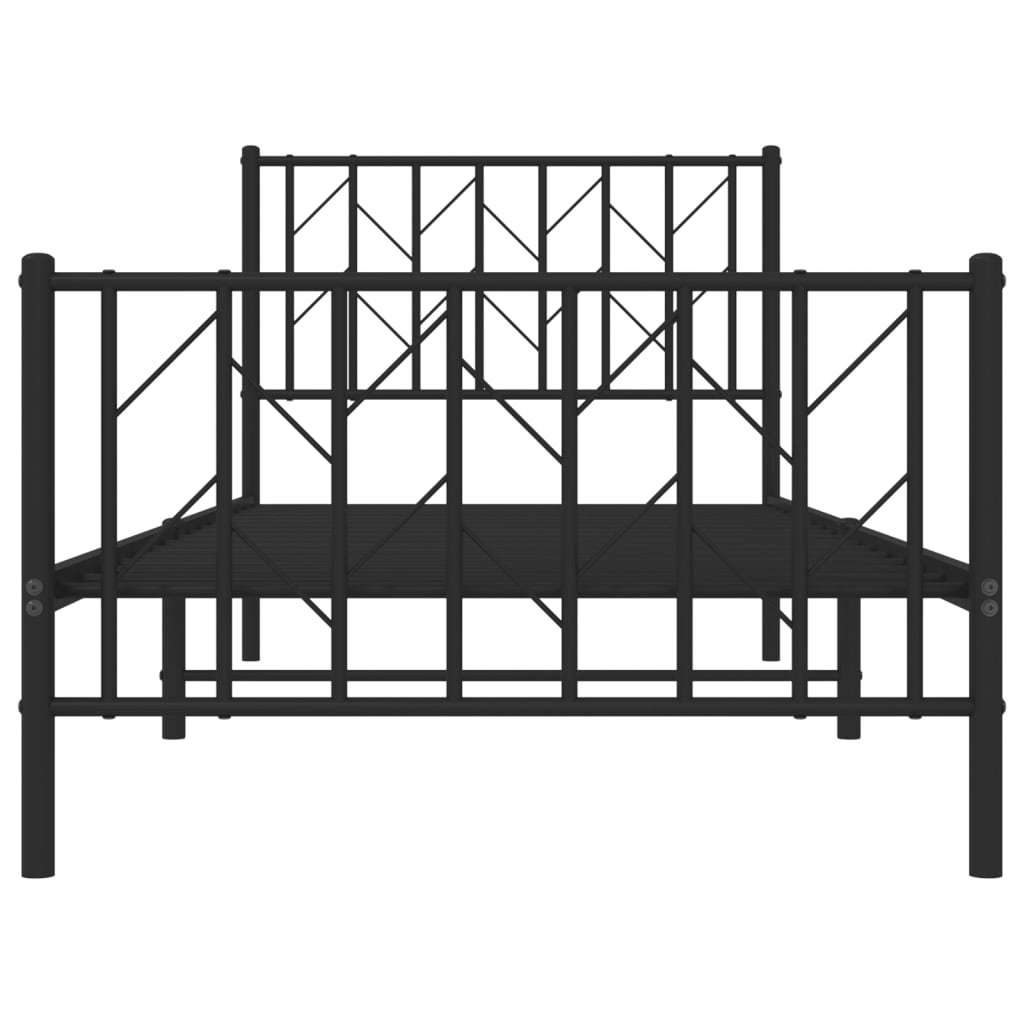 8721012249806_g_en_hd_3 vidaXL Metal Bed Frame without Mattress with Footboard Black 90x190 cm - Image 5