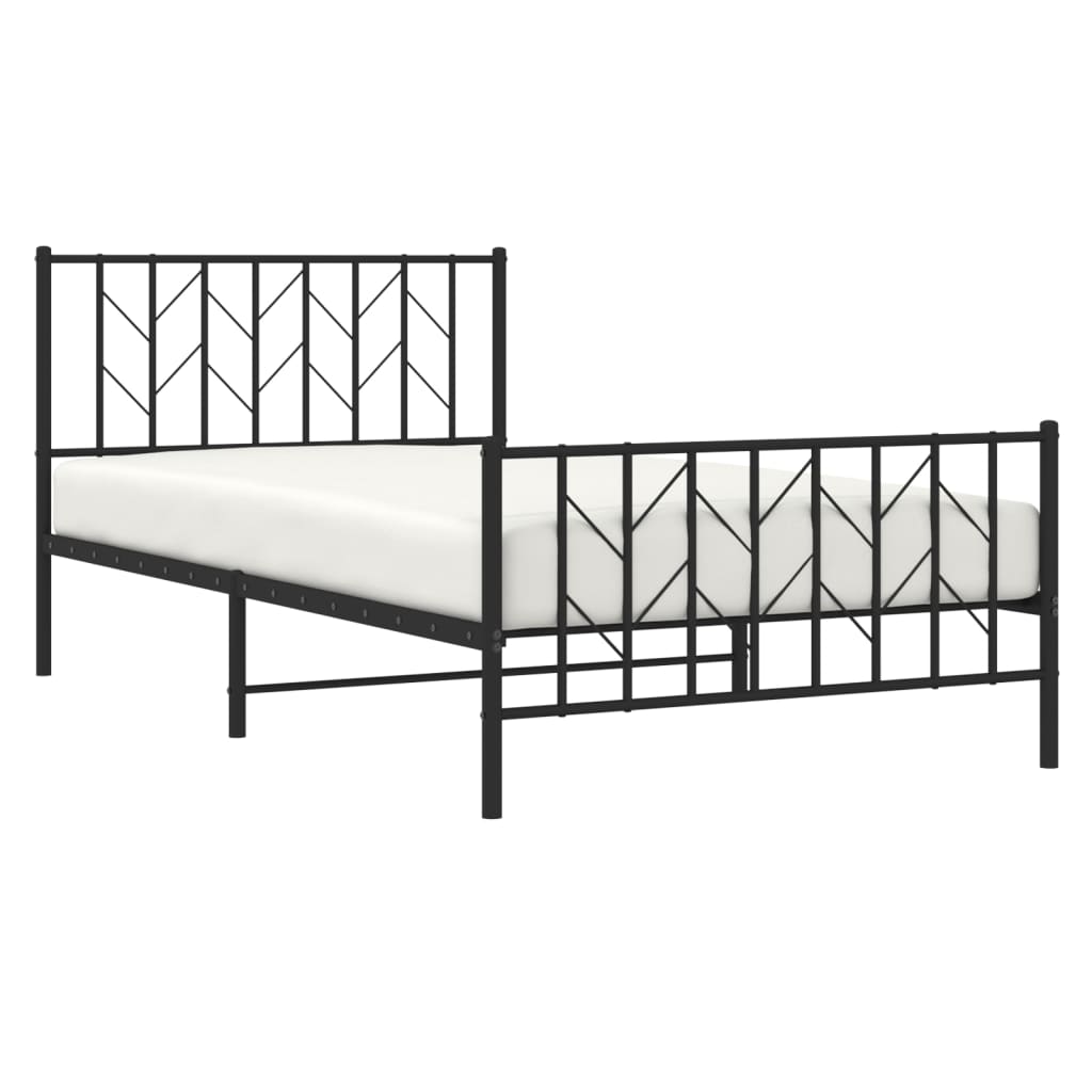 8721012249844_g_en_hd_1 vidaXL Metal Bed Frame without Mattress with Footboard Black 107x203 cm King Single - Image 3