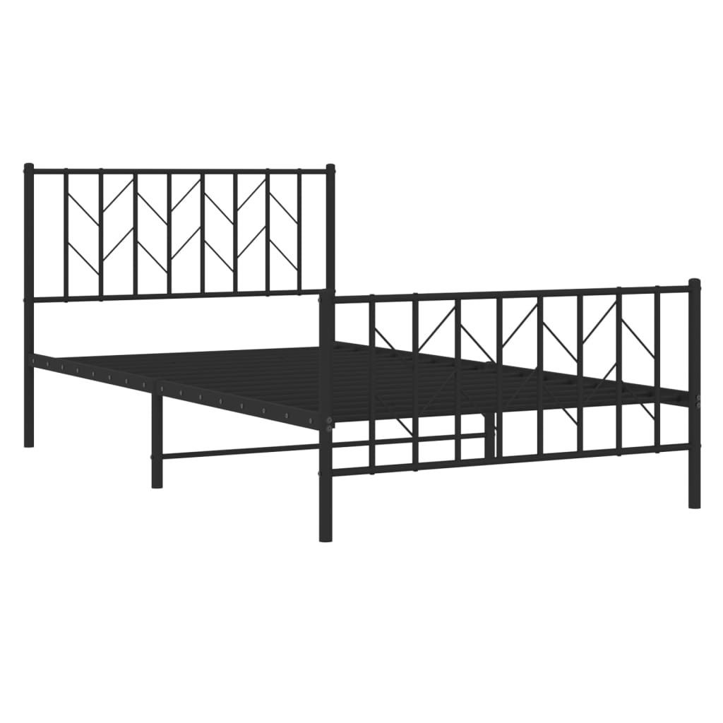 8721012249844_g_en_hd_2 vidaXL Metal Bed Frame without Mattress with Footboard Black 107x203 cm King Single - Image 4