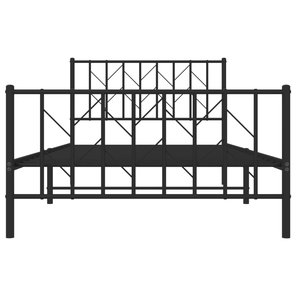 8721012249844_g_en_hd_3 vidaXL Metal Bed Frame without Mattress with Footboard Black 107x203 cm King Single - Image 5