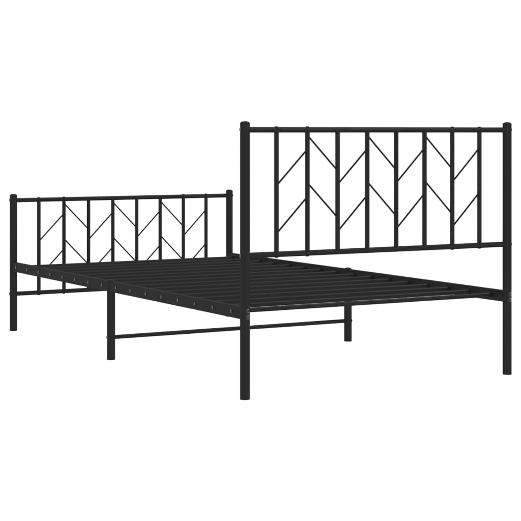 8721012249844_g_en_hd_5 vidaXL Metal Bed Frame without Mattress with Footboard Black 107x203 cm King Single - Image 7