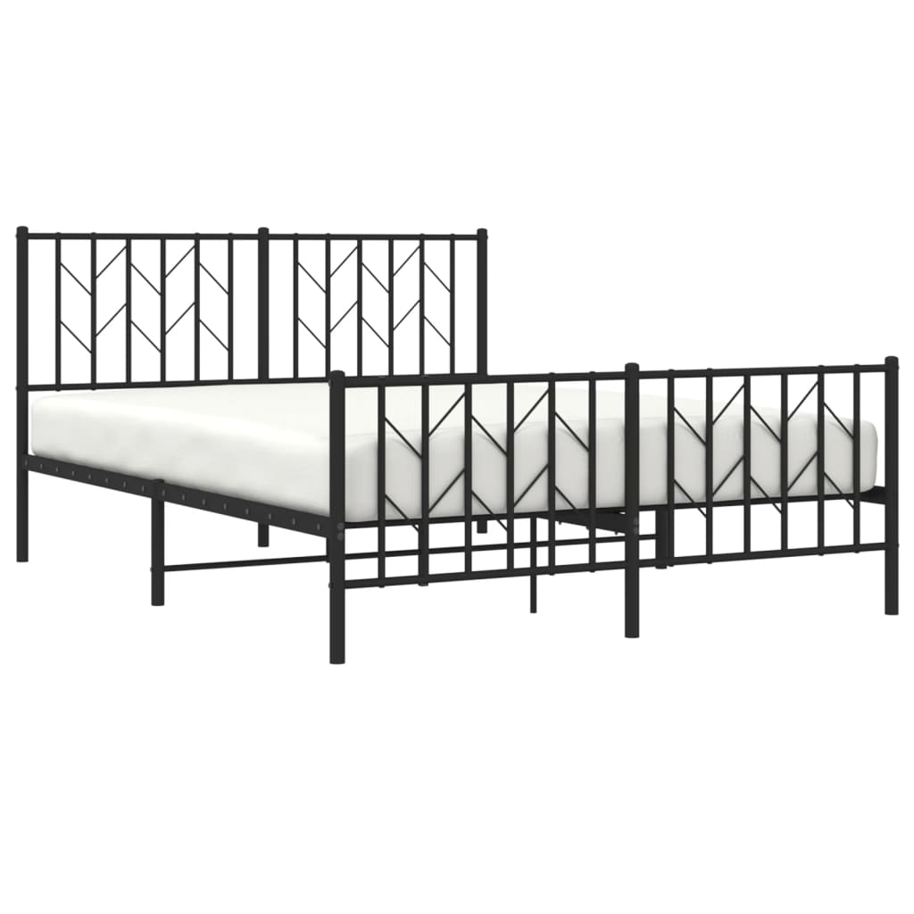 8721012249875_g_en_hd_1 vidaXL Metal Bed Frame without Mattress with Footboard Black 135x190 cm - Image 3