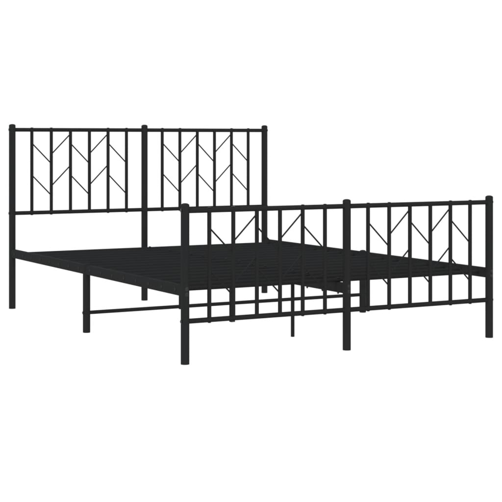 8721012249875_g_en_hd_2 vidaXL Metal Bed Frame without Mattress with Footboard Black 135x190 cm - Image 4