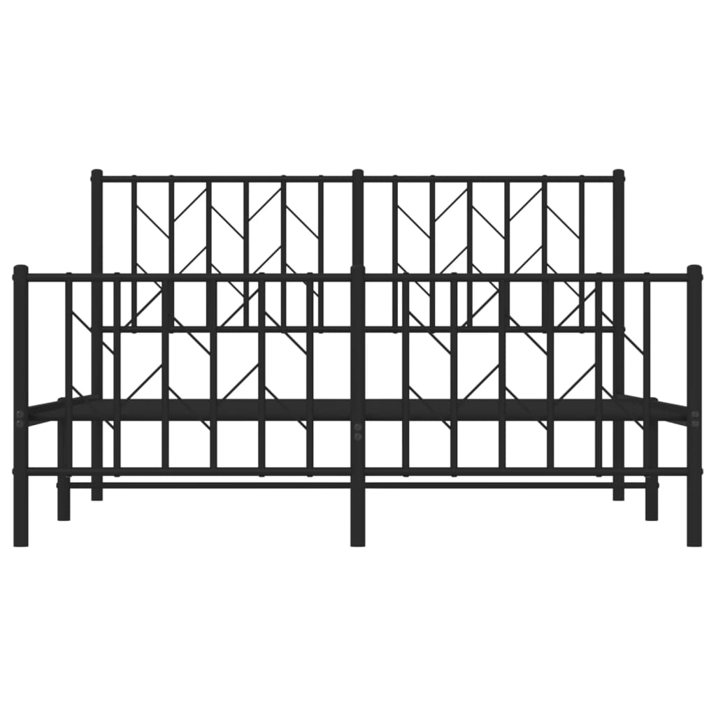 8721012249875_g_en_hd_3 vidaXL Metal Bed Frame without Mattress with Footboard Black 135x190 cm - Image 5