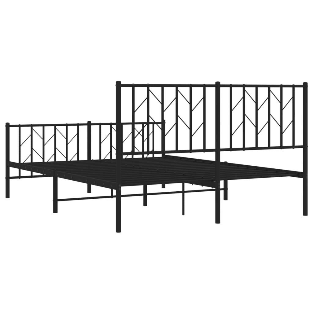 8721012249875_g_en_hd_5 vidaXL Metal Bed Frame without Mattress with Footboard Black 135x190 cm - Image 7