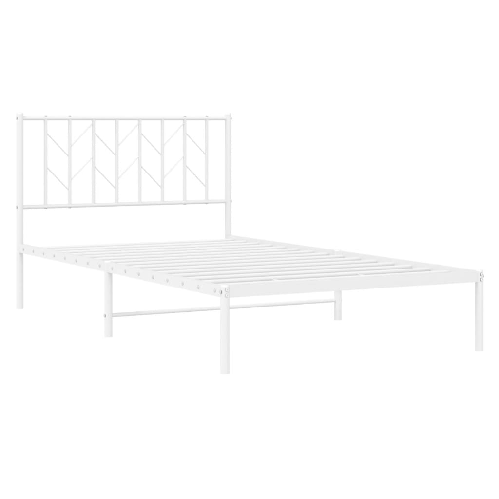 8721012250154_g_en_hd_2 vidaXL Metal Bed Frame without Mattress with Headboard White 107x203 cm King Single - Image 4