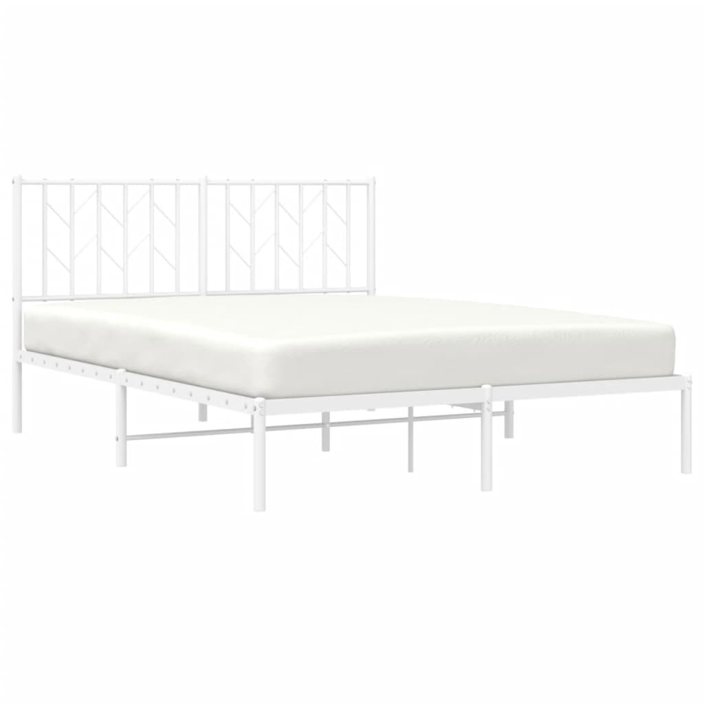 8721012250185_g_en_hd_1 vidaXL Metal Bed Frame without Mattress with Headboard White 135x190 cm - Image 3