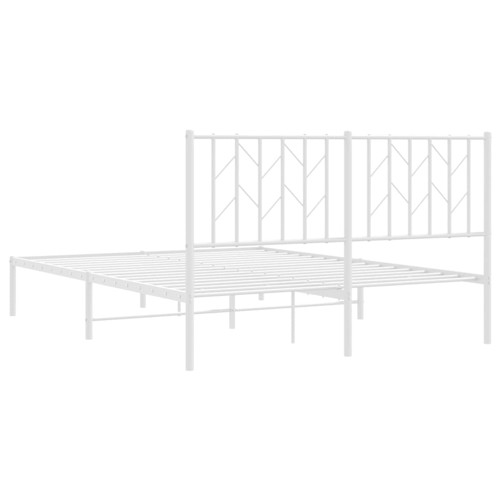 8721012250185_g_en_hd_5 vidaXL Metal Bed Frame without Mattress with Headboard White 135x190 cm - Image 7