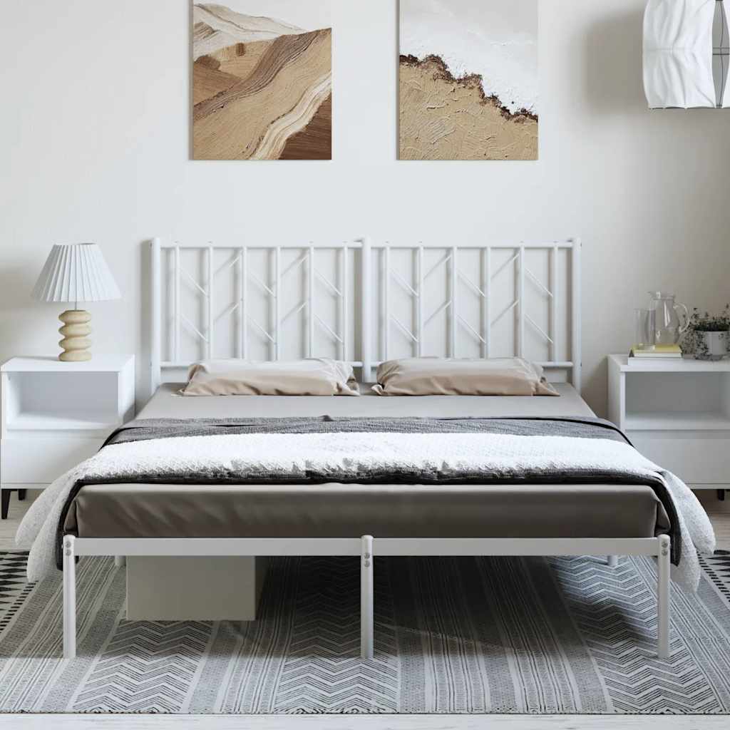 8721012250215_g_en_hd_1 vidaXL Metal Bed Frame without Mattress with Headboard White 150x200 cm - Image 3