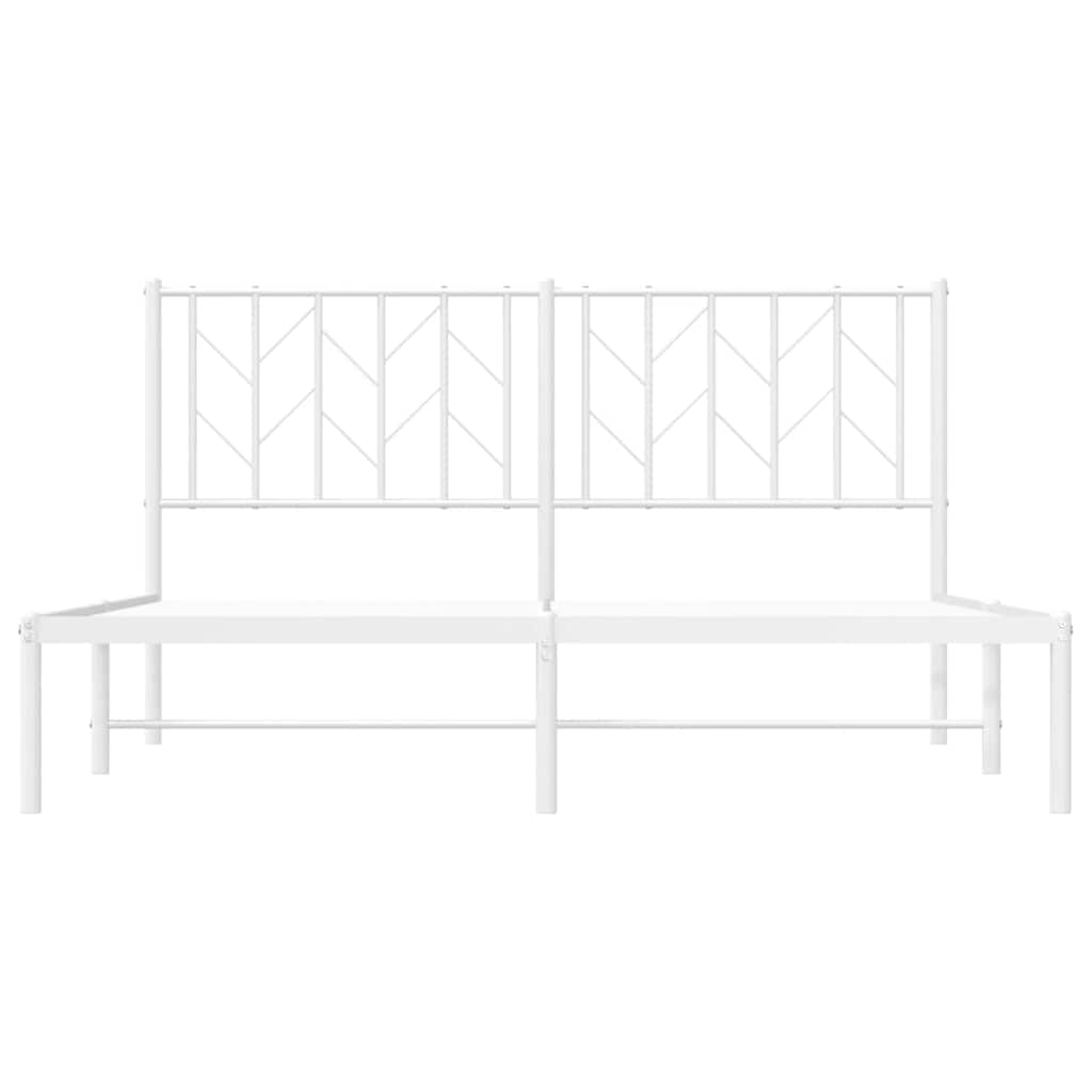 8721012250215_g_en_hd_4 vidaXL Metal Bed Frame without Mattress with Headboard White 150x200 cm - Image 6