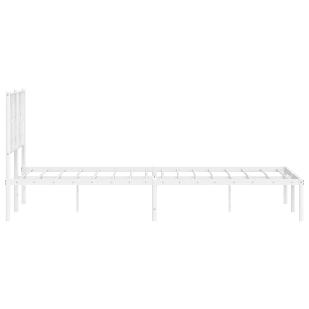 8721012250215_g_en_hd_5 vidaXL Metal Bed Frame without Mattress with Headboard White 150x200 cm - Image 7