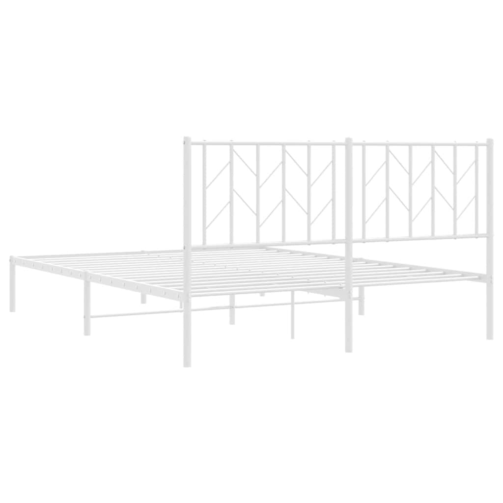 8721012250215_g_en_hd_6 vidaXL Metal Bed Frame without Mattress with Headboard White 150x200 cm - Image 8