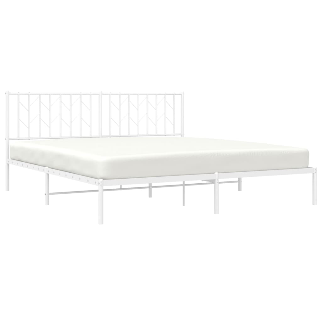 8721012250239_g_en_hd_1 vidaXL Metal Bed Frame without Mattress with Headboard White 183x203 cm King - Image 3