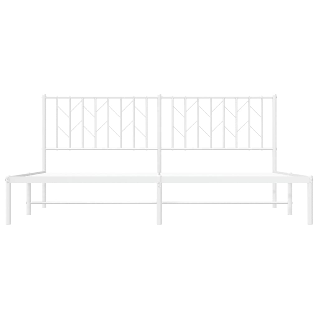 8721012250239_g_en_hd_3 vidaXL Metal Bed Frame without Mattress with Headboard White 183x203 cm King - Image 5