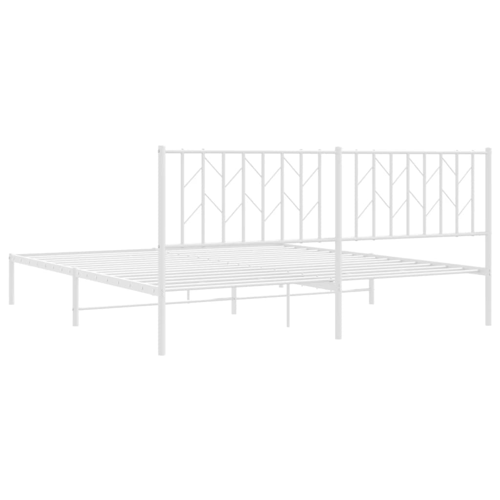 8721012250239_g_en_hd_5 vidaXL Metal Bed Frame without Mattress with Headboard White 183x203 cm King - Image 7