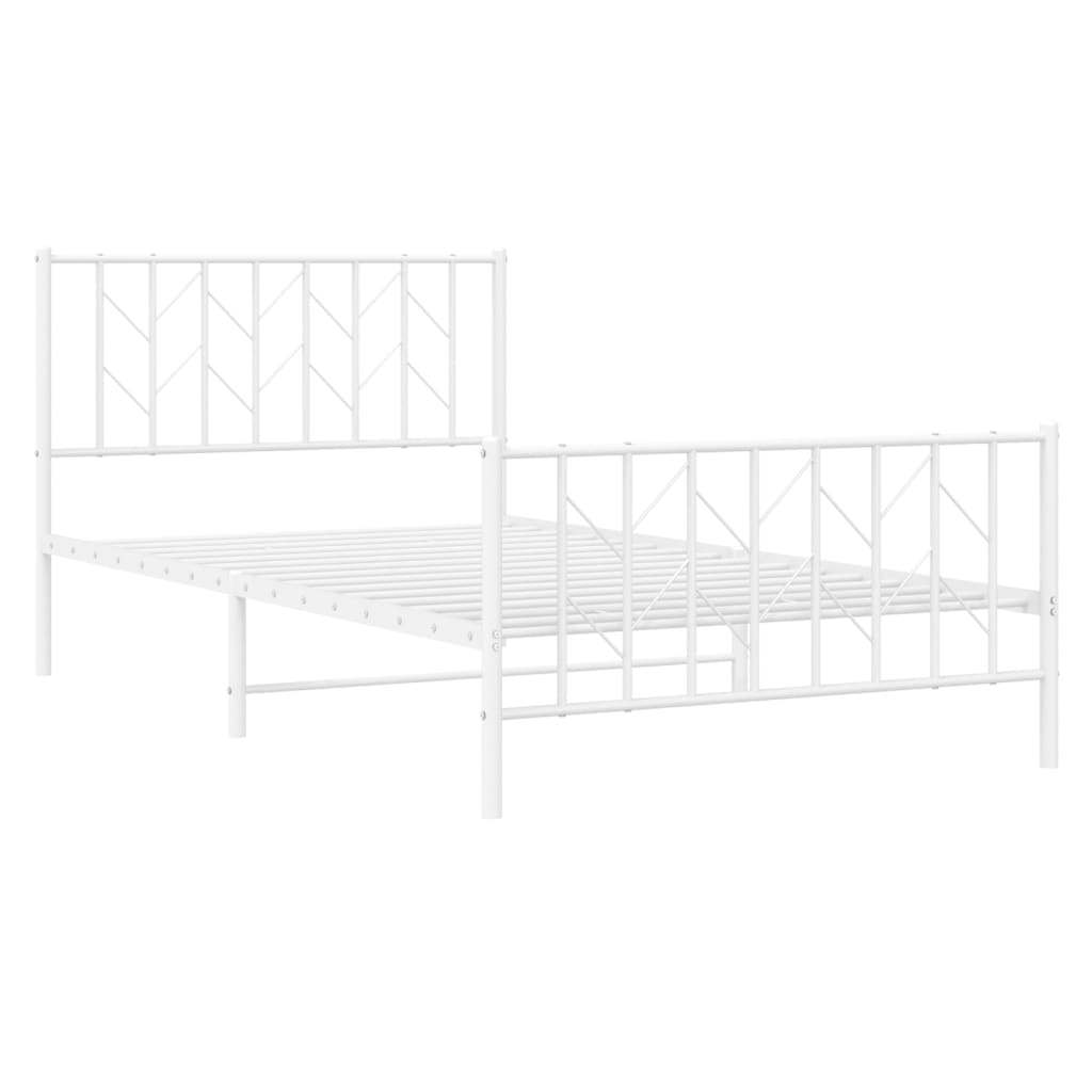 8721012250338_g_en_hd_2 vidaXL Metal Bed Frame without Mattress with Footboard White 107x203 cm King Single - Image 4
